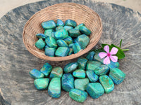 Polished Azurite And Flower Banded Malachite Free Forms x 70 From Congo