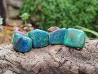 Polished Azurite And Flower Banded Malachite Free Forms x 70 From Congo