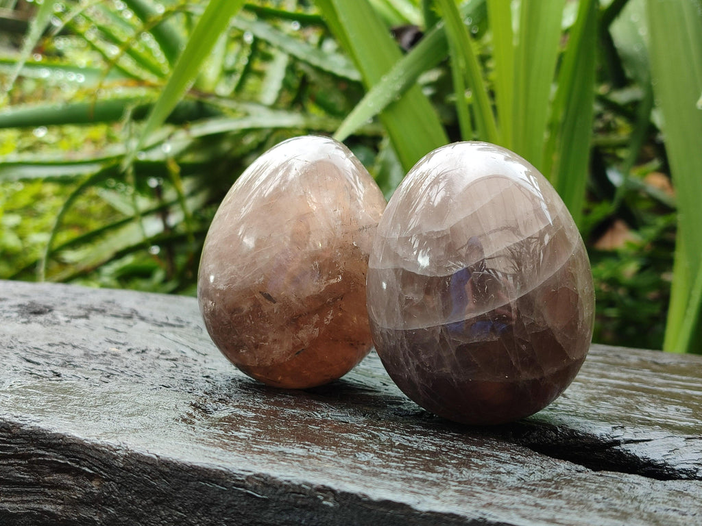 Polished Smokey Quartz Eggs x 5 From Madagascar