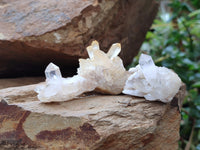 Natural Clear Quartz Crystal Clusters x 70 From Madagascar