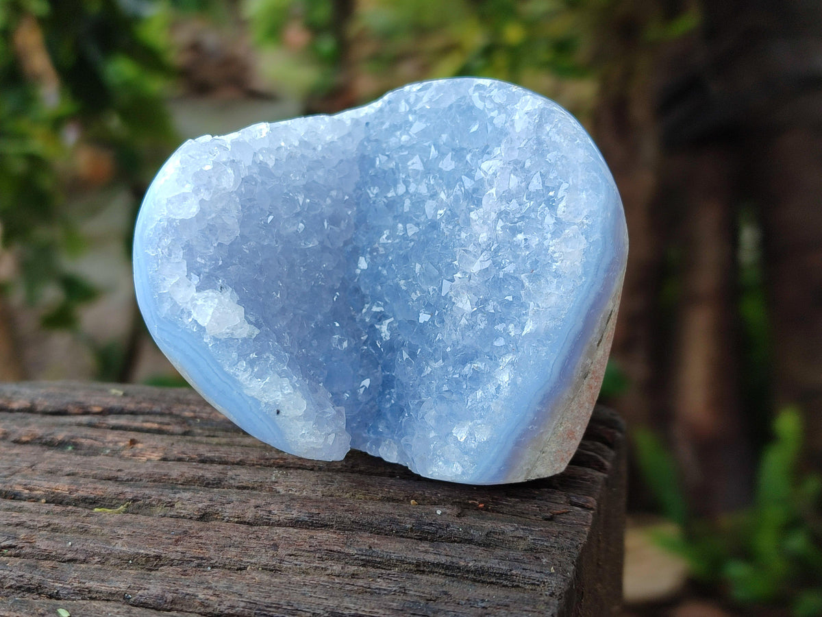 Polished Blue Lace Agate Standing And Free Forms x 6 From Nsanje, Malawi