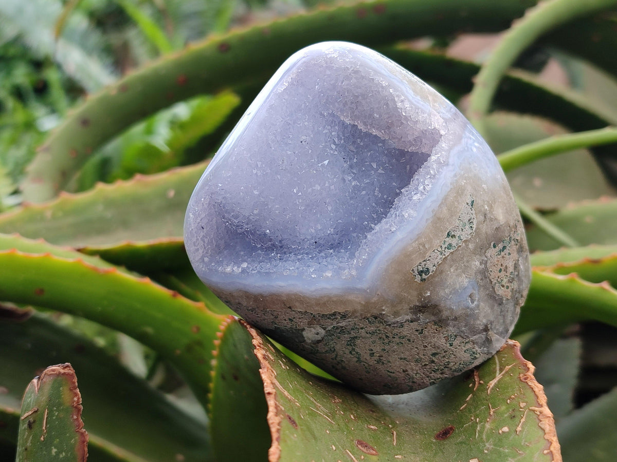 Polished Blue Lace Agate Standing And Free Forms x 6 From Nsanje, Malawi