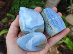Polished Blue Lace Agate Standing And Free Forms x 6 From Nsanje, Malawi