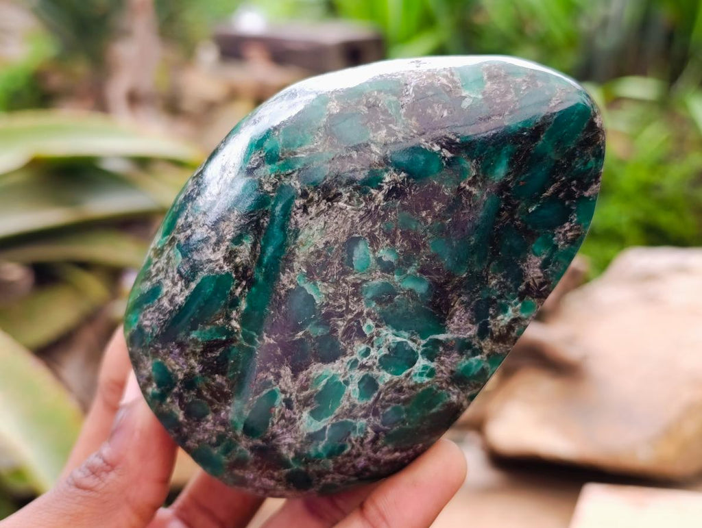 Polished Emerald Mica 'Mutokolite' Standing Free Forms x 3 From Mutoko, Zimbabwe