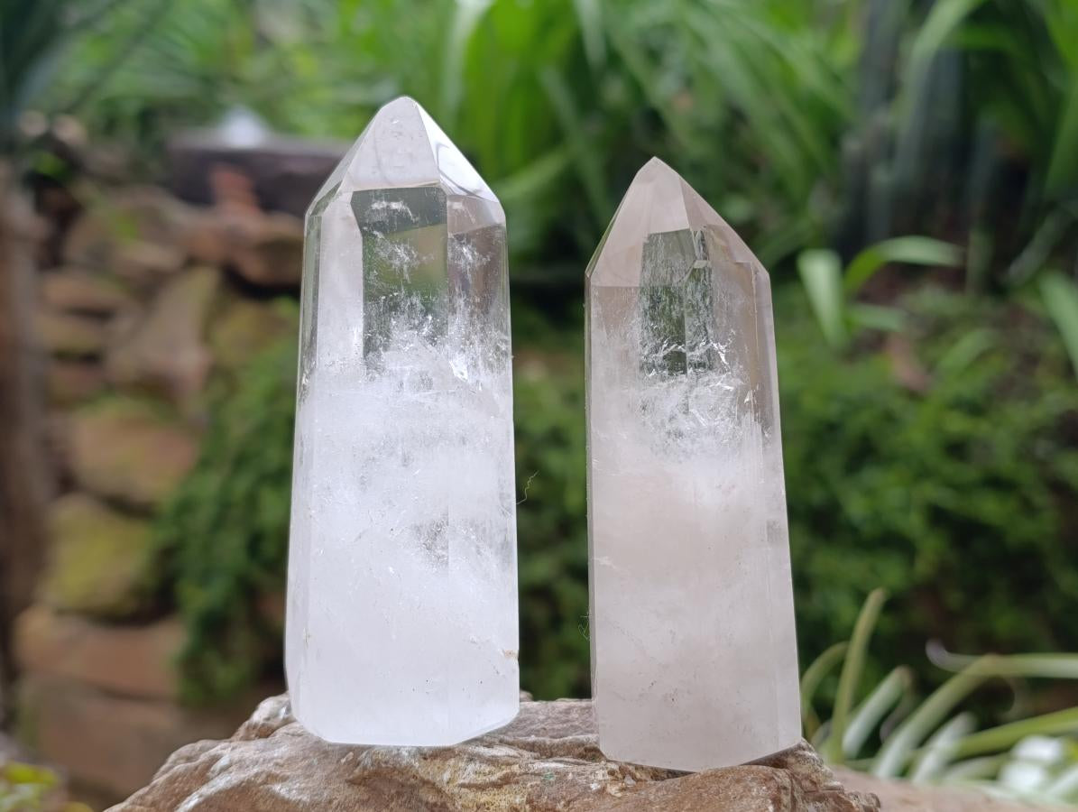 Polished Clear Quartz Crystals x 6 From Madagascar - Toprock Gemstones and Minerals 