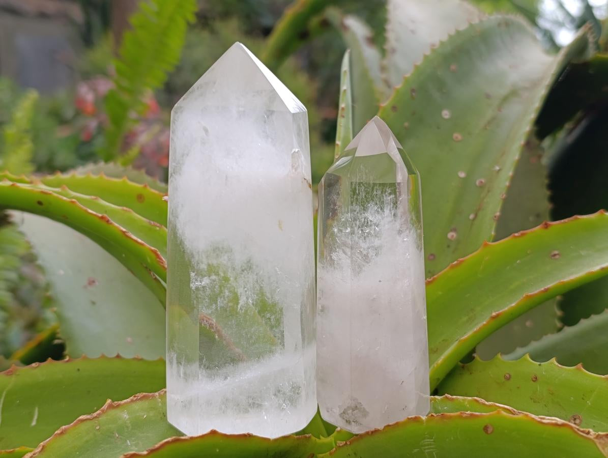 Polished Clear Quartz Crystals x 6 From Madagascar - Toprock Gemstones and Minerals 