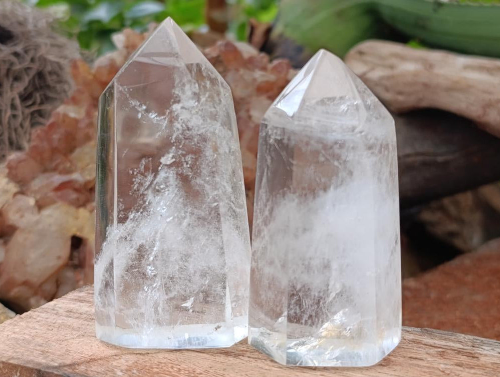 Polished Clear Quartz Crystals x 6 From Madagascar - Toprock Gemstones and Minerals 