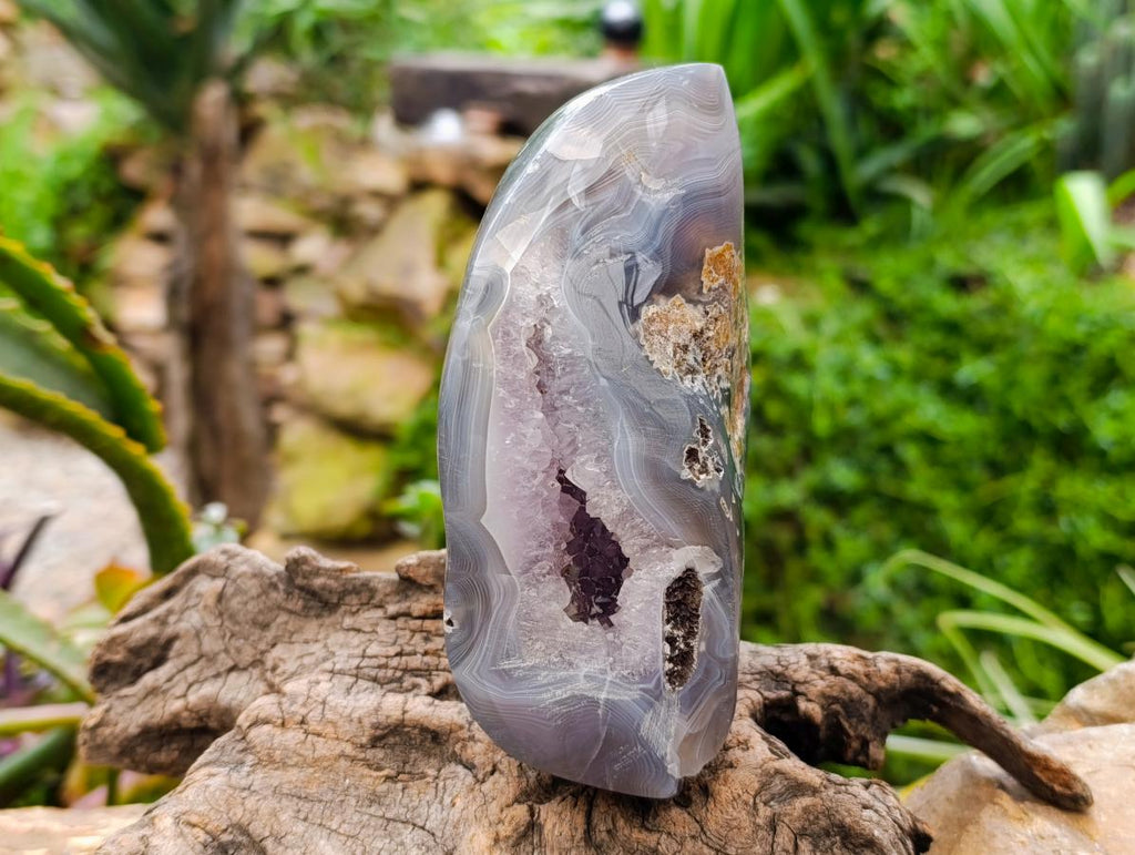 Polished Amethyst Agate Geodes x 2 From Madagascar