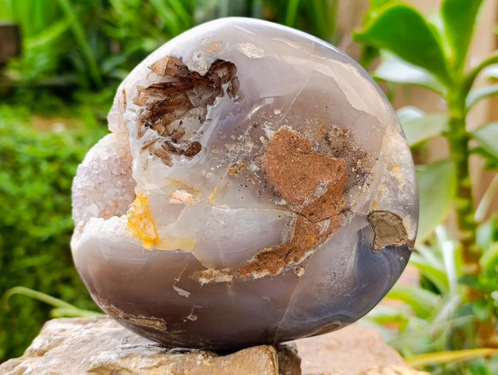 Polished Amethyst Agate Geodes x 2 From Madagascar