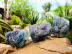 Natural Watermelon Fluorite Cobbed Specimens x 12 From Uis, Namibia