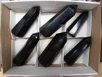 Polished Black Basalt Points x 6 From Madagascar