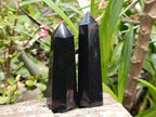 Polished Black Basalt Points x 6 From Madagascar