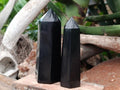 Polished Black Basalt Points x 6 From Madagascar