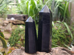 Polished Black Basalt Points x 6 From Madagascar