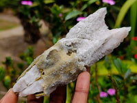 Natural Large Drusy Quartz Coated Spearhead Calcite Specimens x 4 From Alberts Mountain, Lesotho