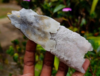 Natural Large Drusy Quartz Coated Spearhead Calcite Specimens x 4 From Alberts Mountain, Lesotho
