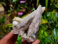 Natural Large Drusy Quartz Coated Spearhead Calcite Specimens x 4 From Alberts Mountain, Lesotho
