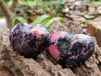 Polished Rhodonite Hearts x 4 From Ambindavato, Madagascar