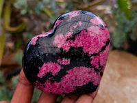 Polished Rhodonite Hearts x 4 From Ambindavato, Madagascar