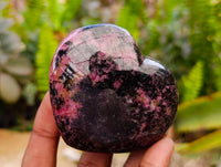 Polished Rhodonite Hearts x 4 From Ambindavato, Madagascar