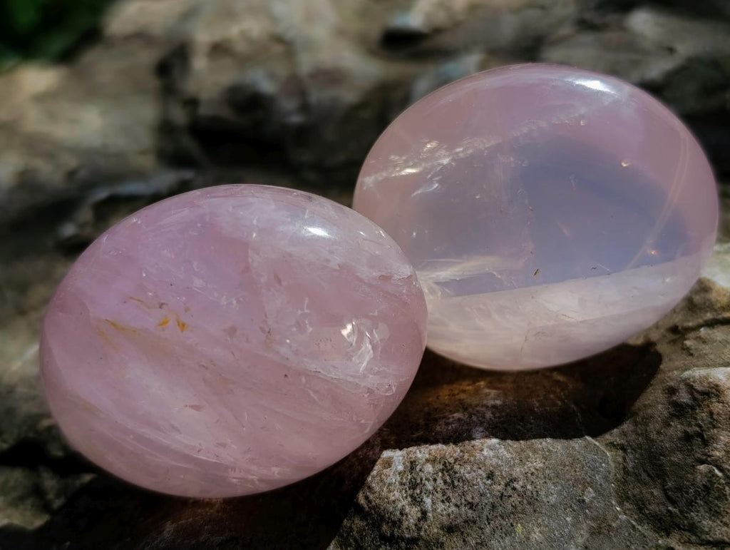 Polished Rose Quartz Palm Stones x 20 From Madagascar