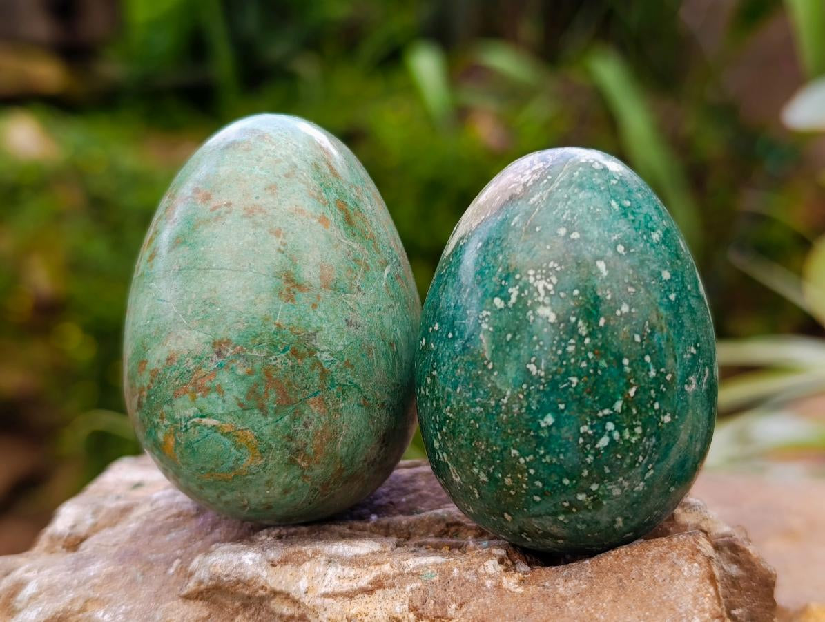 Polished Verdite Eggs x 12 From Zimbabwe