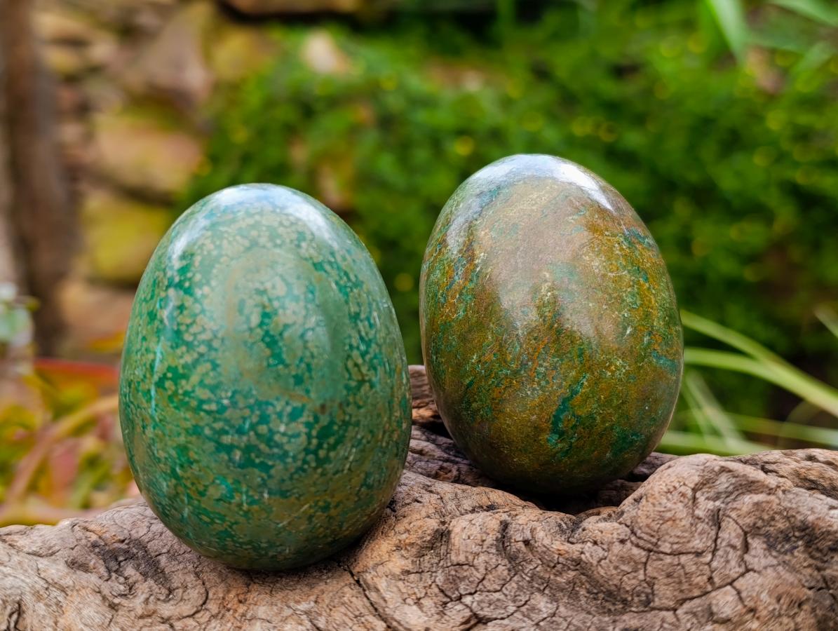 Polished Verdite Eggs x 12 From Zimbabwe