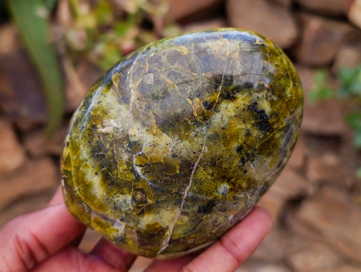 Polished Green Opal Standing Free Forms x 3 From Betroka, Madagascar