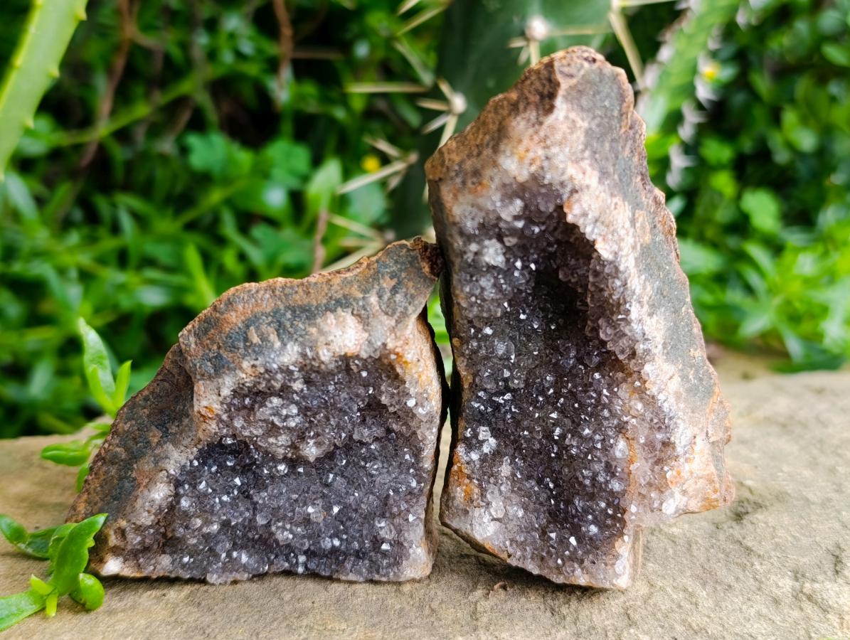 Natural Amethyst Agate Geodes And Plates x 12 From Zululand, South Africa