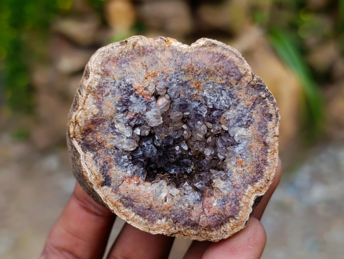 Natural Amethyst Agate Geodes And Plates x 12 From Zululand, South Africa