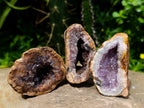 Natural Amethyst Agate Geodes And Plates x 12 From Zululand, South Africa