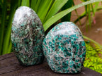 Polished Emerald Mica 'Mutokolite' Standing Free Forms x 3 From Mutoko, Zimbabwe