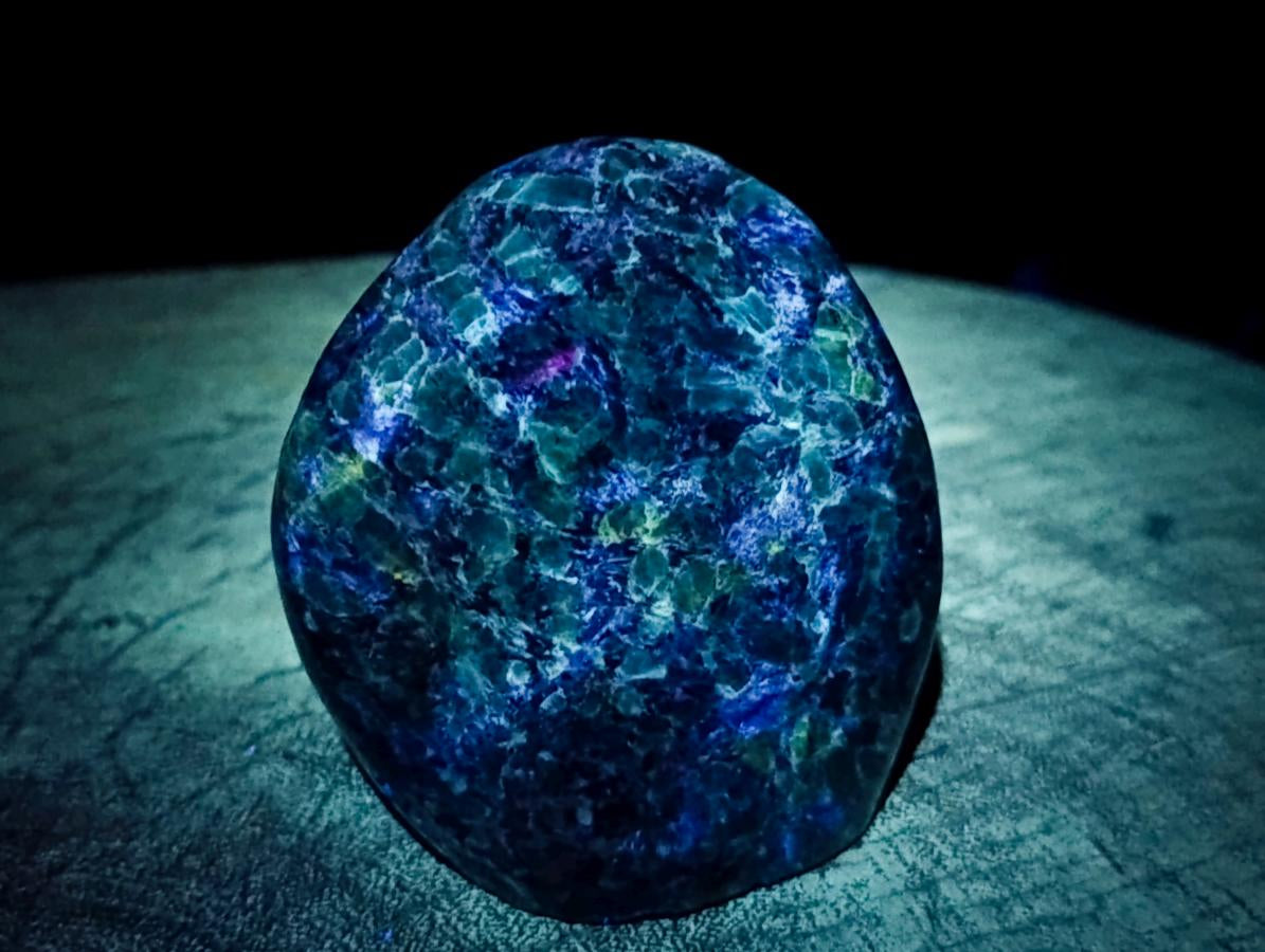 Polished Emerald Mica 'Mutokolite' Standing Free Forms x 3 From Mutoko, Zimbabwe