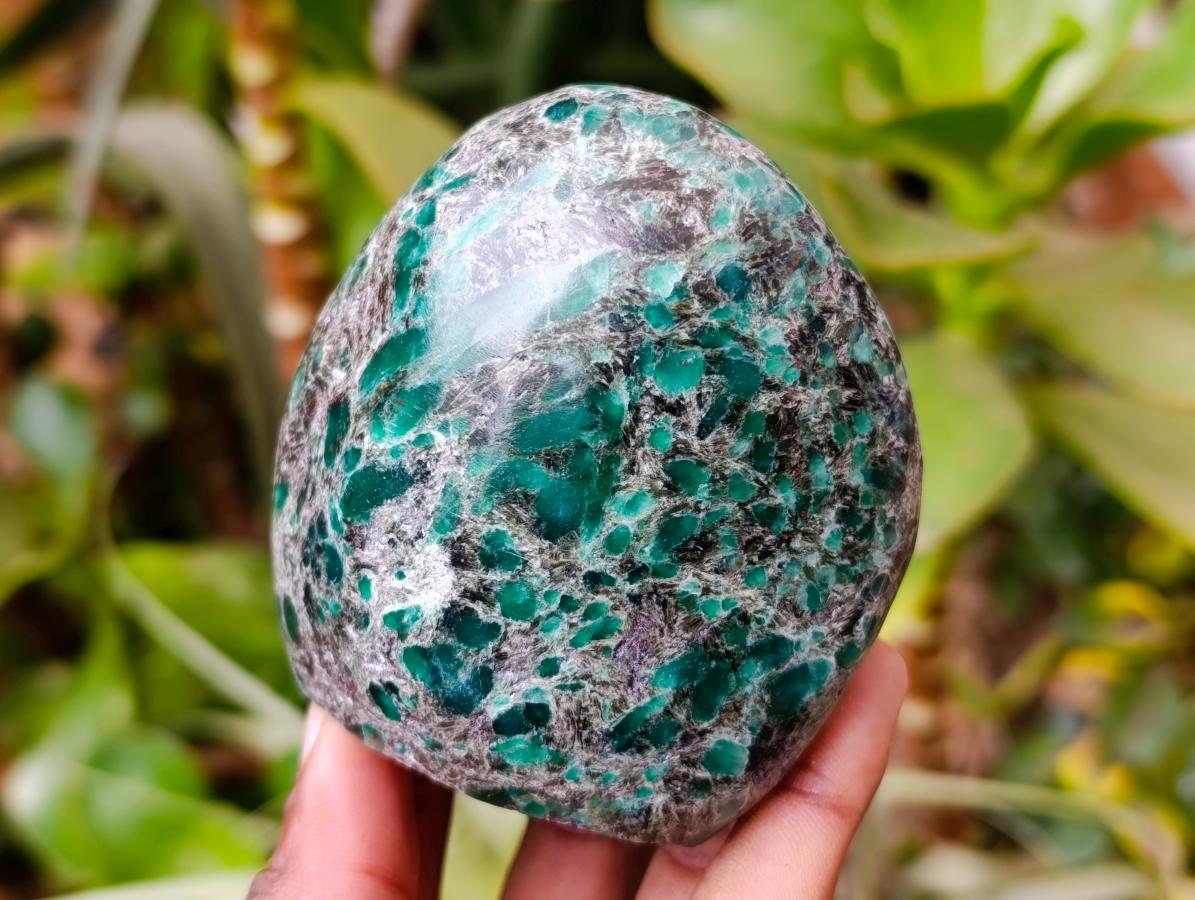 Polished Emerald Mica 'Mutokolite' Standing Free Forms x 3 From Mutoko, Zimbabwe