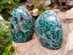 Polished Emerald Mica 'Mutokolite' Standing Free Forms x 3 From Mutoko, Zimbabwe