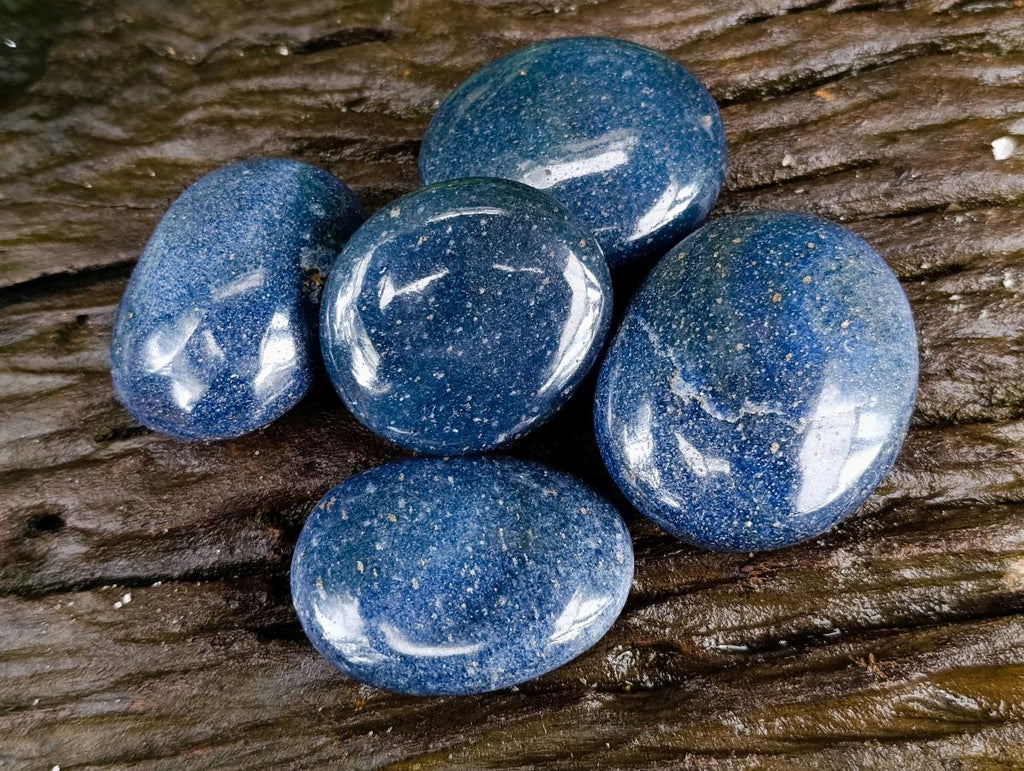 Polished Lazulite Galets x 12 From Madagascar
