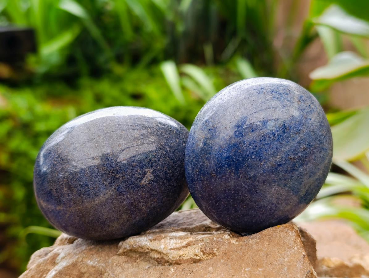 Polished Lazulite Galets x 12 From Madagascar