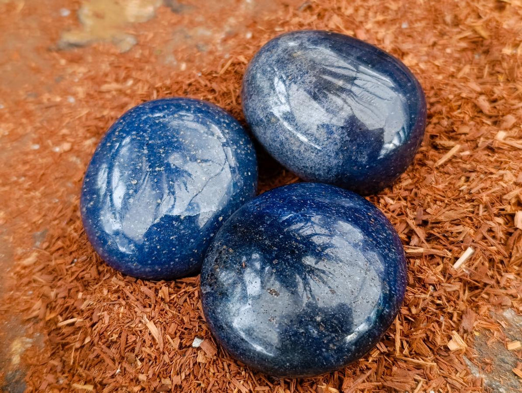Polished Lazulite Galets x 12 From Madagascar