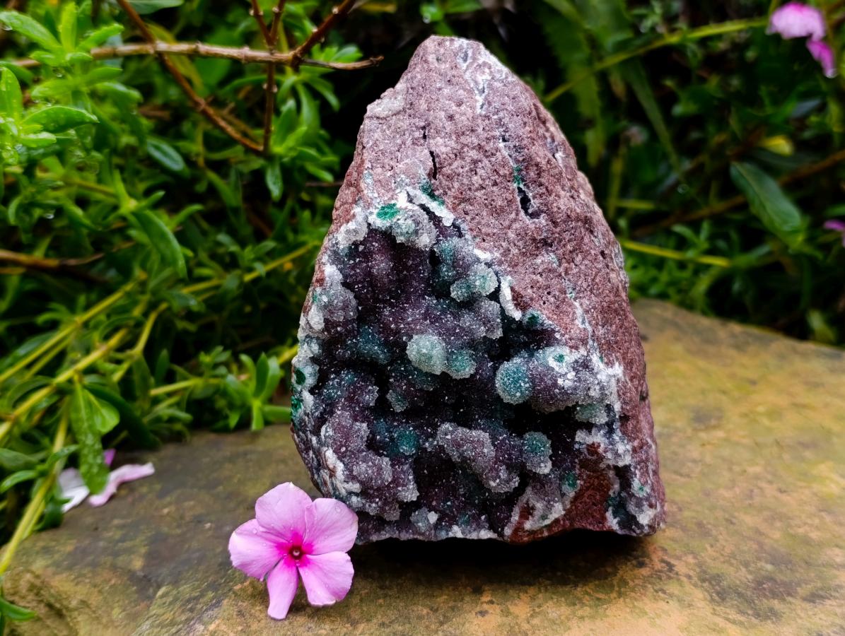 Natural Drusy Quartz Coated Ball Malachite On Dolomite Specimen x 1 From Mindingi Mine, Kambove, Congo