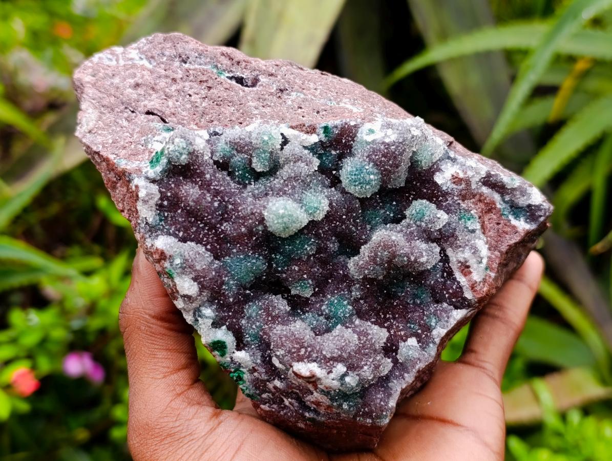 Natural Drusy Quartz Coated Ball Malachite On Dolomite Specimen x 1 From Mindingi Mine, Kambove, Congo