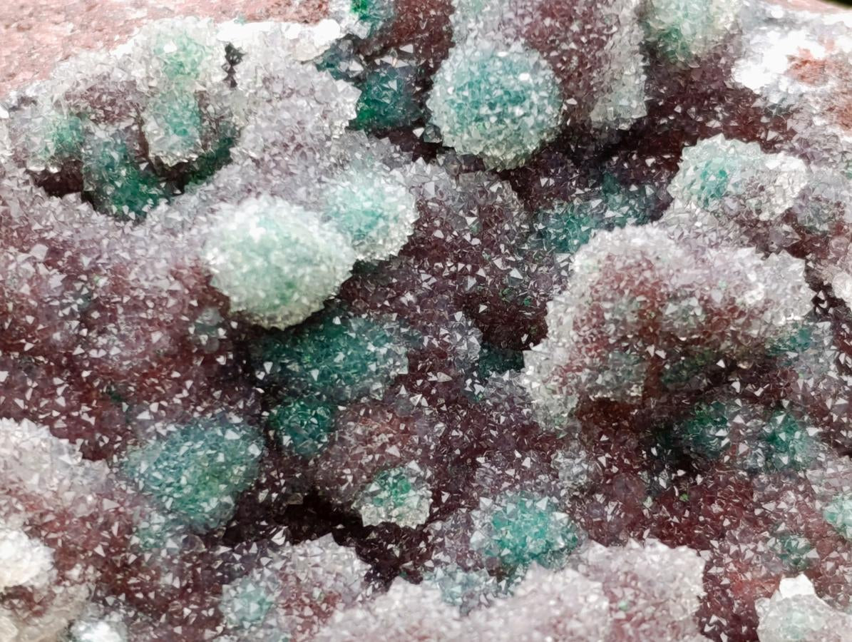 Natural Drusy Quartz Coated Ball Malachite On Dolomite Specimen x 1 From Mindingi Mine, Kambove, Congo