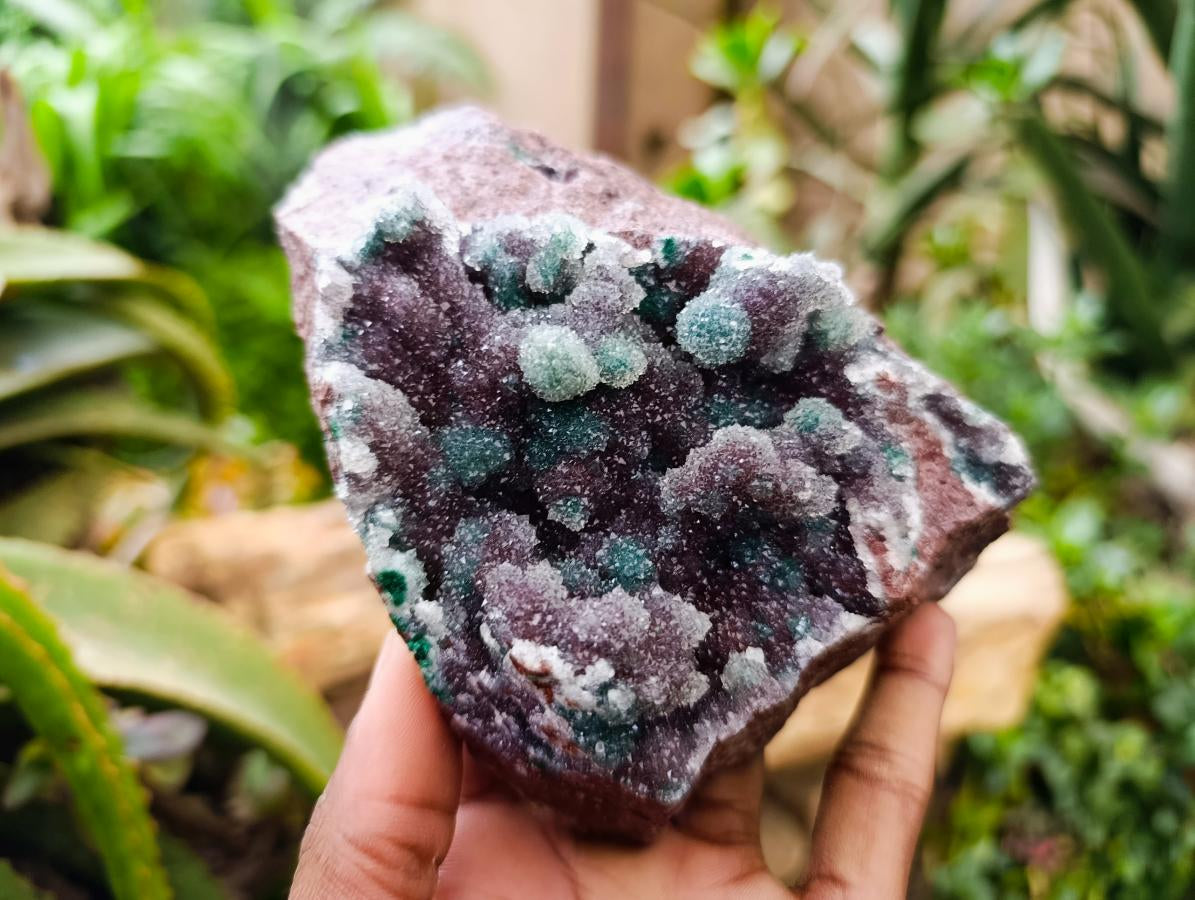Natural Drusy Quartz Coated Ball Malachite On Dolomite Specimen x 1 From Mindingi Mine, Kambove, Congo
