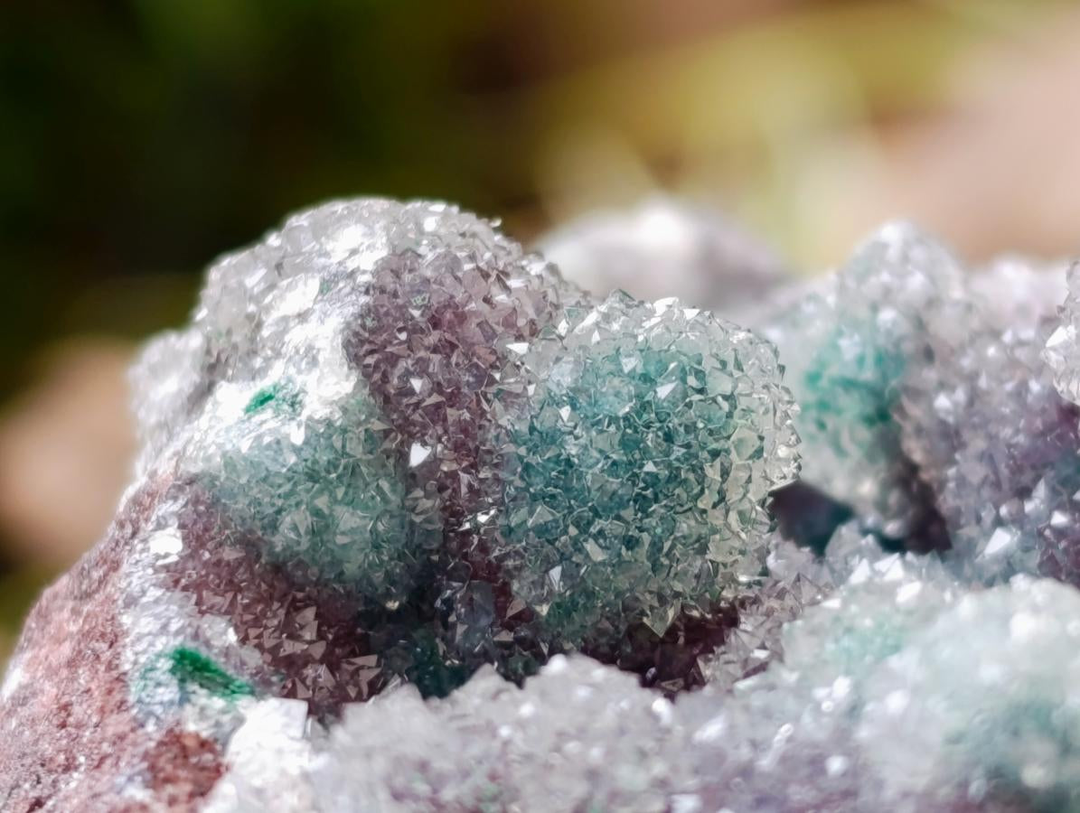 Natural Drusy Quartz Coated Ball Malachite On Dolomite Specimen x 1 From Mindingi Mine, Kambove, Congo