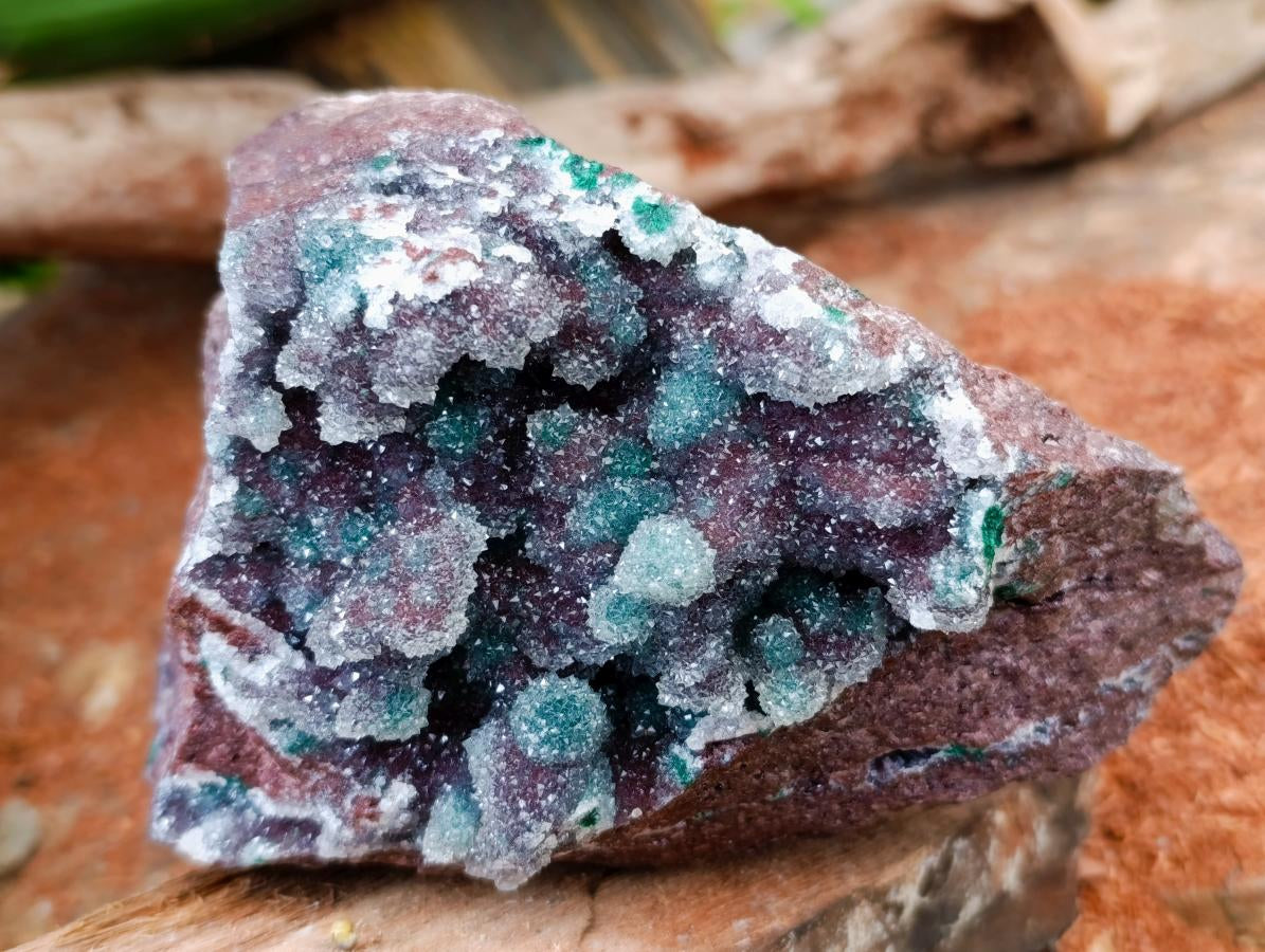 Natural Drusy Quartz Coated Ball Malachite On Dolomite Specimen x 1 From Mindingi Mine, Kambove, Congo
