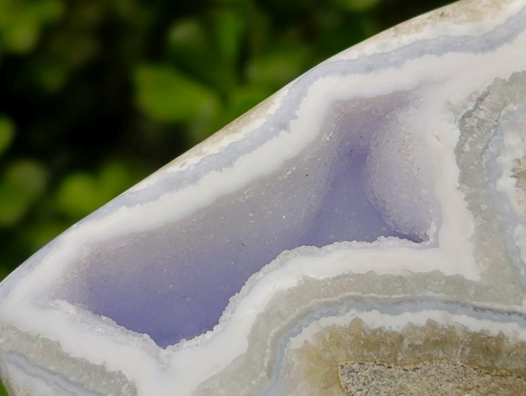 Polished Blue Lace Agate Standing Free Forms x 2 From Nsanje, Malawi
