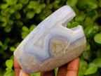 Polished Blue Lace Agate Standing Free Forms x 2 From Nsanje, Malawi