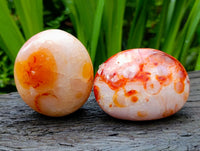 Polished Carnelian Agate Gemstone Galets x 12 From Madagascar