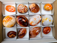 Polished Carnelian Agate Gemstone Galets x 12 From Madagascar