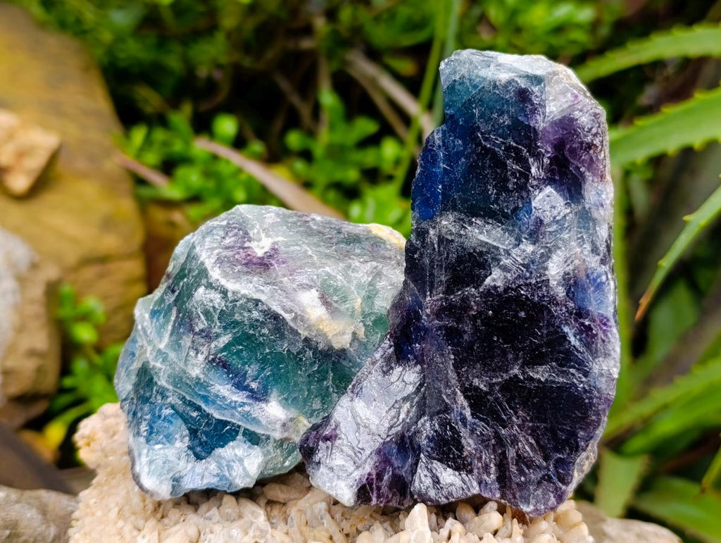 Natural Watermelon Fluorite Cobbed Specimens x 12 From Uis, Namibia