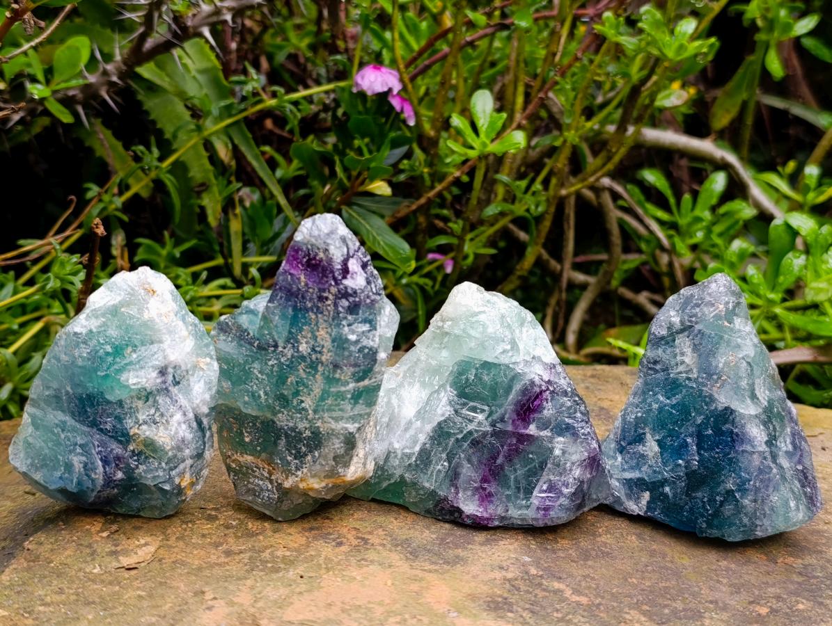 Natural Watermelon Fluorite Cobbed Specimens x 12 From Uis, Namibia